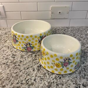 Mackenzie Childs Pet Bowls (2) Retired buttercup Pattern